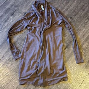Brown Open Front Cardigan